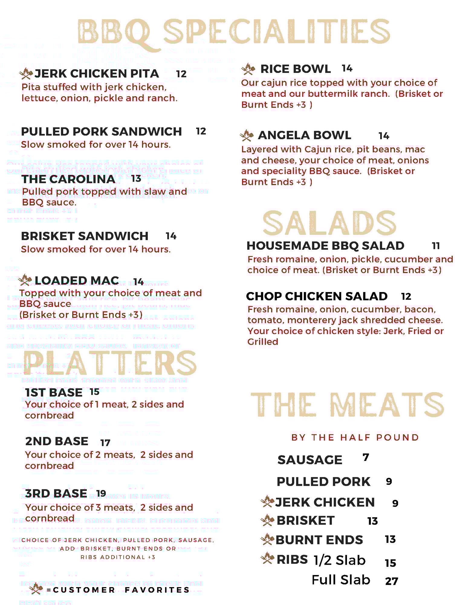 Jack's Roadside BBQ Menu